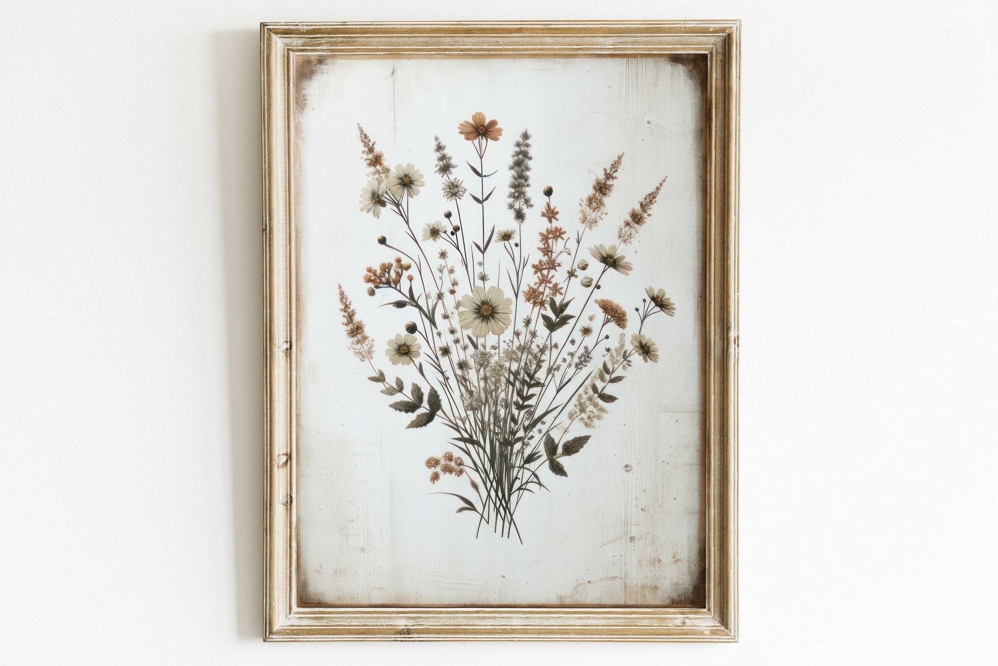 Rustic Floral Prints, Wildflower Wall Decor, Minimalist Flower Art - WildfieldPrints