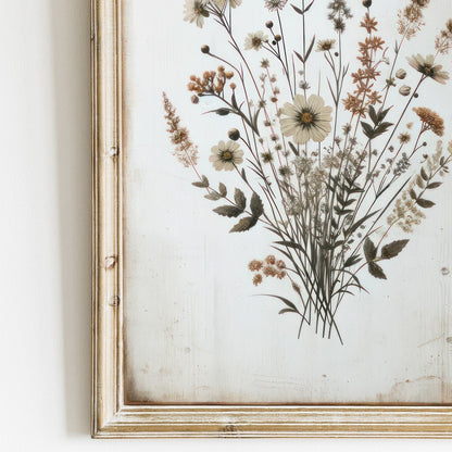 Rustic Floral Prints, Wildflower Wall Decor, Minimalist Flower Art - WildfieldPrints