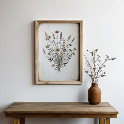 Rustic Floral Prints, Wildflower Wall Decor, Minimalist Flower Art - WildfieldPrints