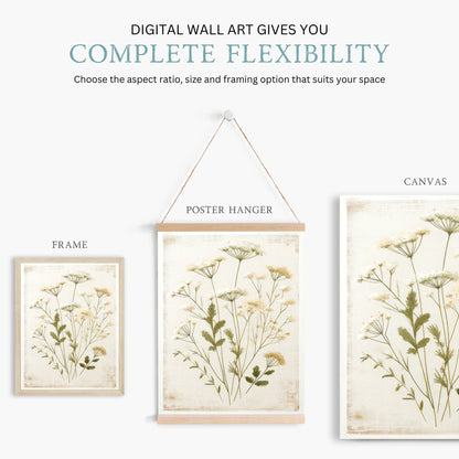 Rustic Floral Prints, Wildflower Wall Decor, Vintage Flower Art - WildfieldPrints