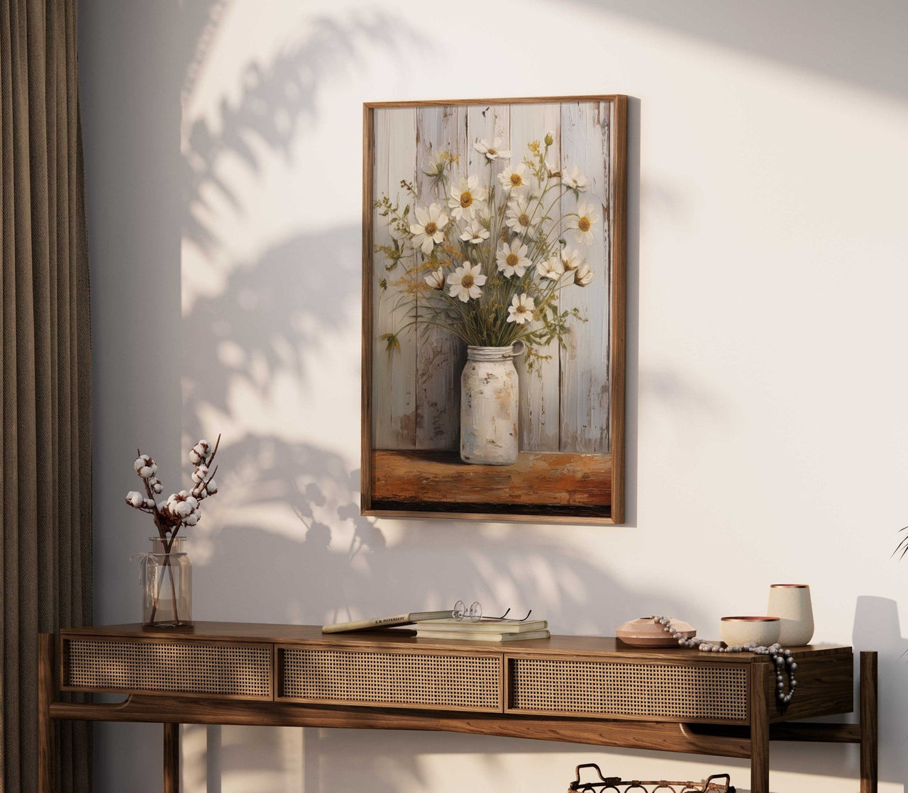 Daisy Flower Print – Floral Farmhouse Wall Decor