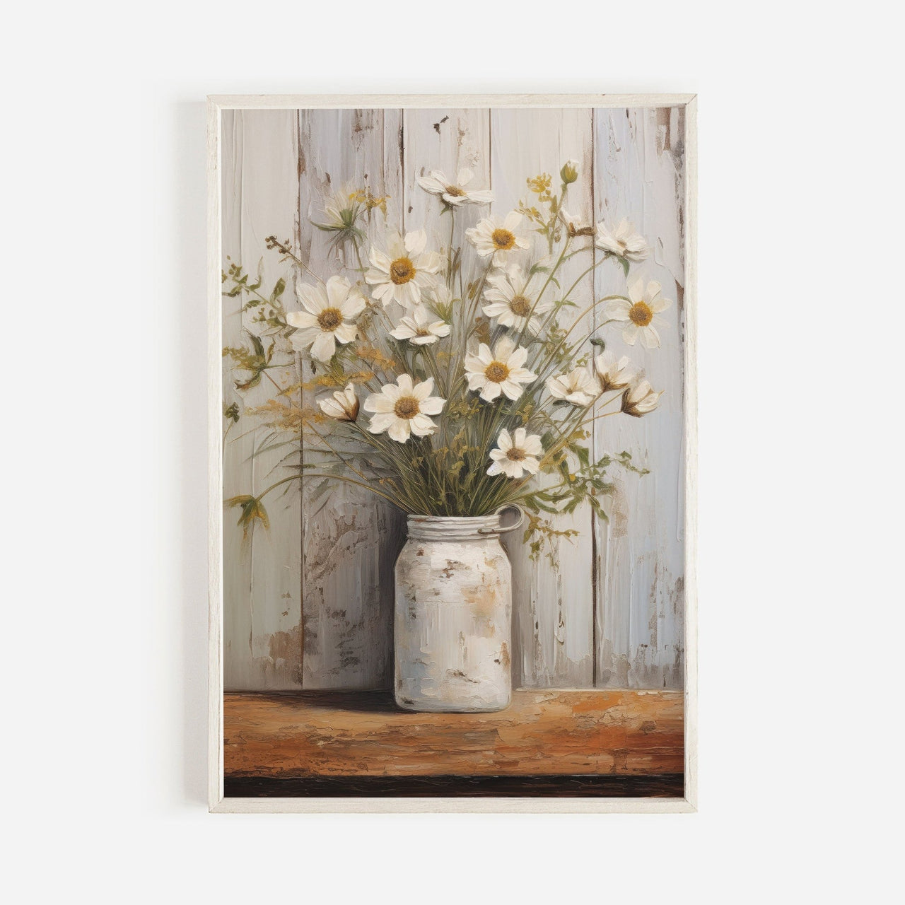 Daisy Flower Print – Floral Farmhouse Wall Decor
