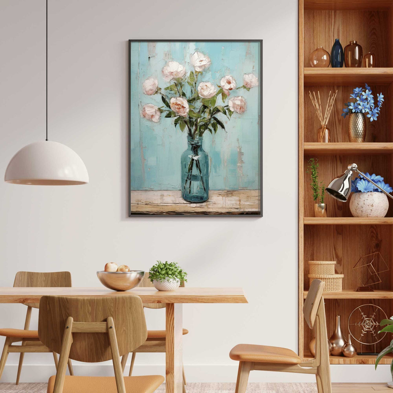 Pink Rose Wall Art – Floral Nursery Print