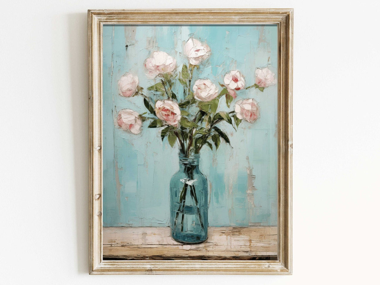 Pink Rose Wall Art – Floral Nursery Print