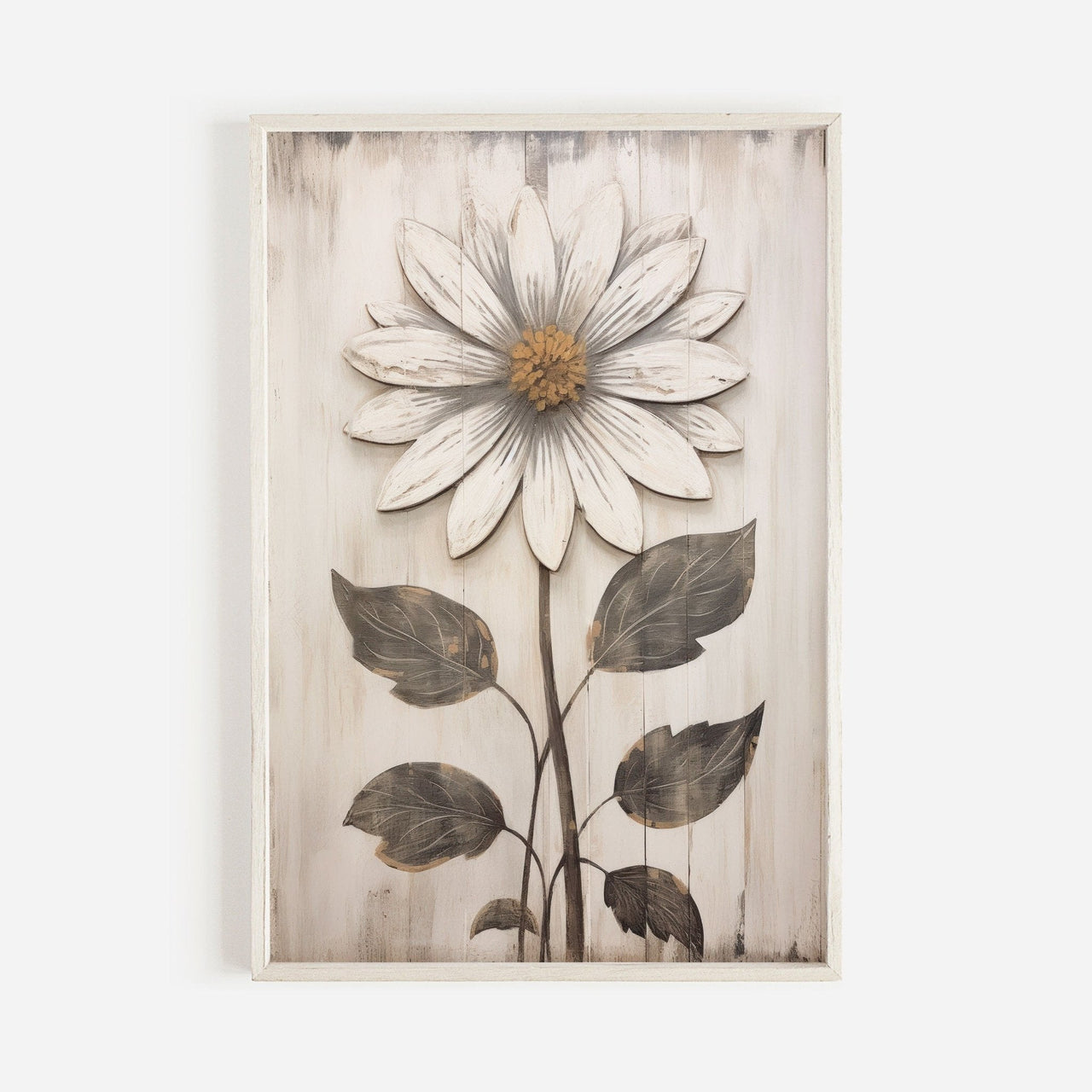 Rustic Floral Wall Art – Flower Living Room Print