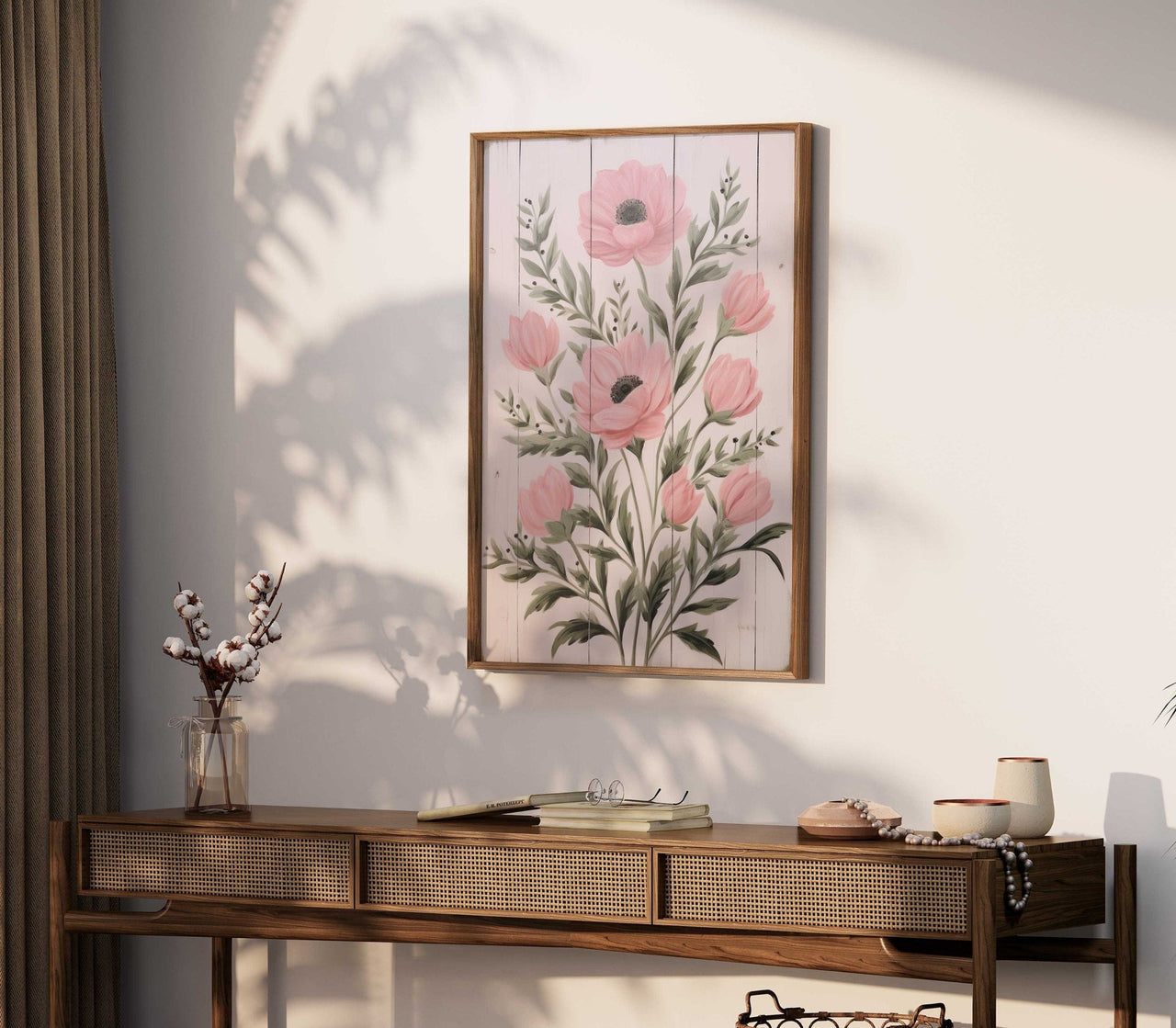 Rustic Floral Wall Art – Botanical Girls Room Print
