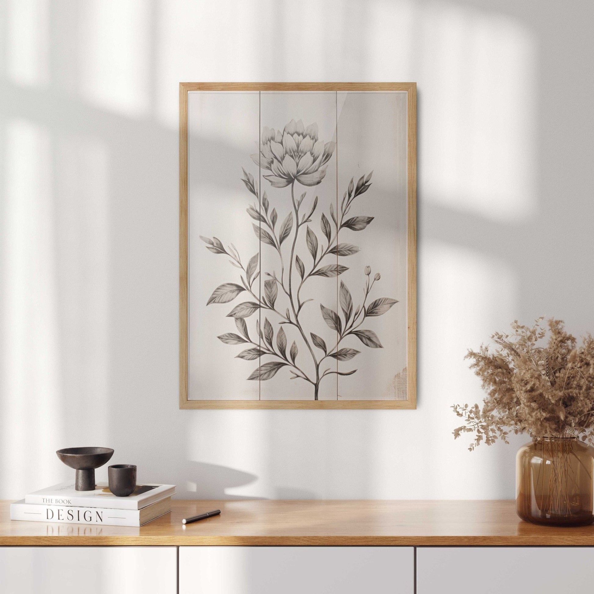 Rustic Floral Wall Decor, Vintage Flower Print, Farmhouse Kitchen Art - WildfieldPrints
