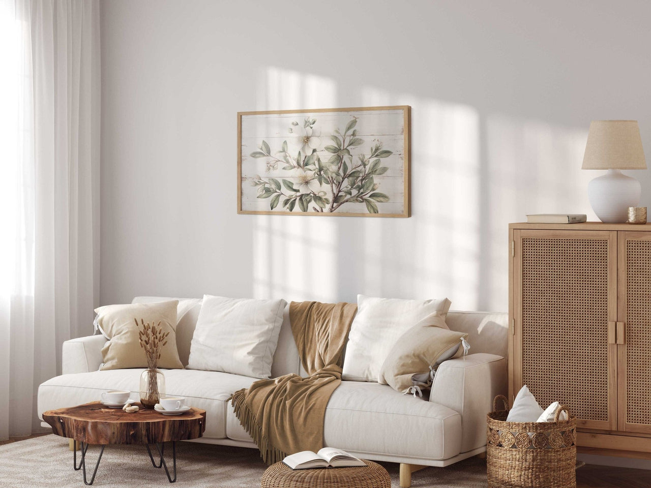 White Flower Wall Art – Floral Kitchen Print