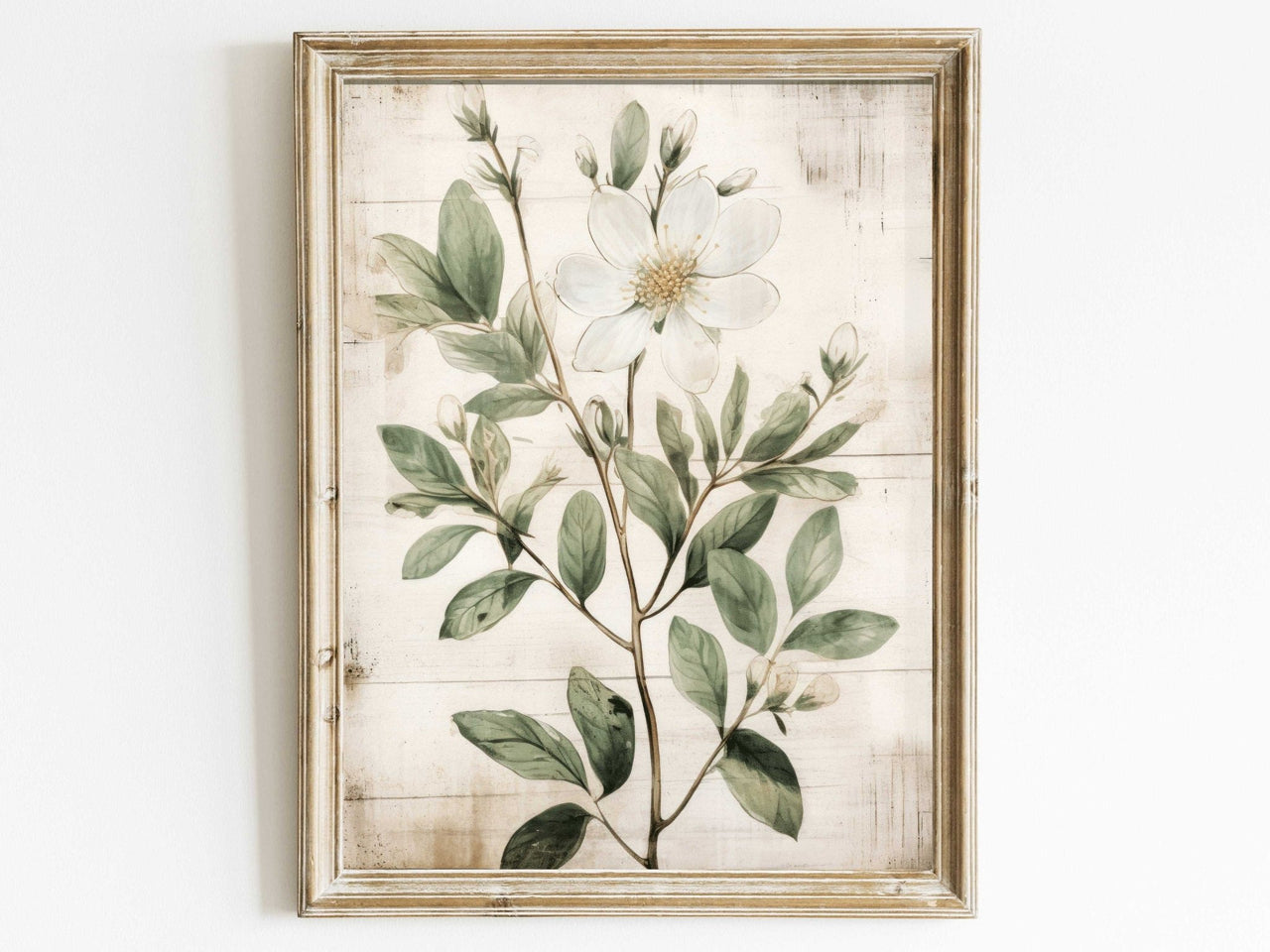 White Flower Wall Art – Floral Kitchen Print