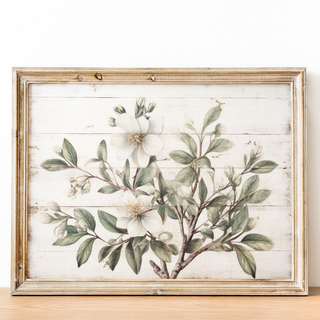 White Flower Wall Art – Floral Kitchen Print