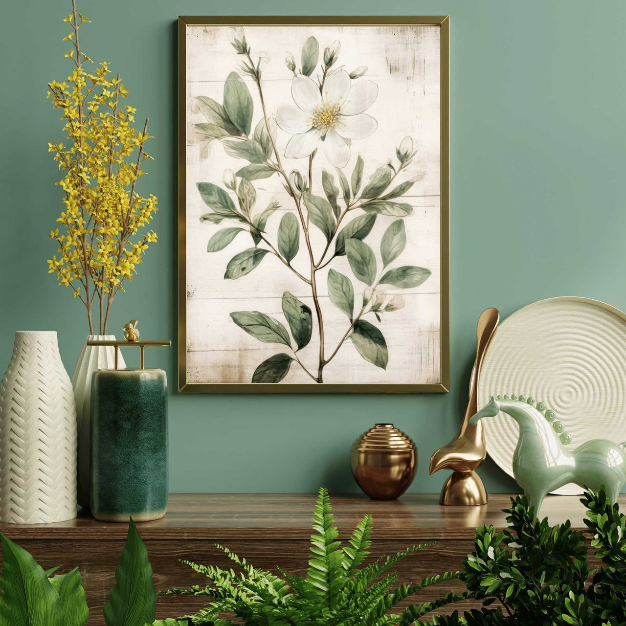 White Flower Wall Art – Floral Kitchen Print