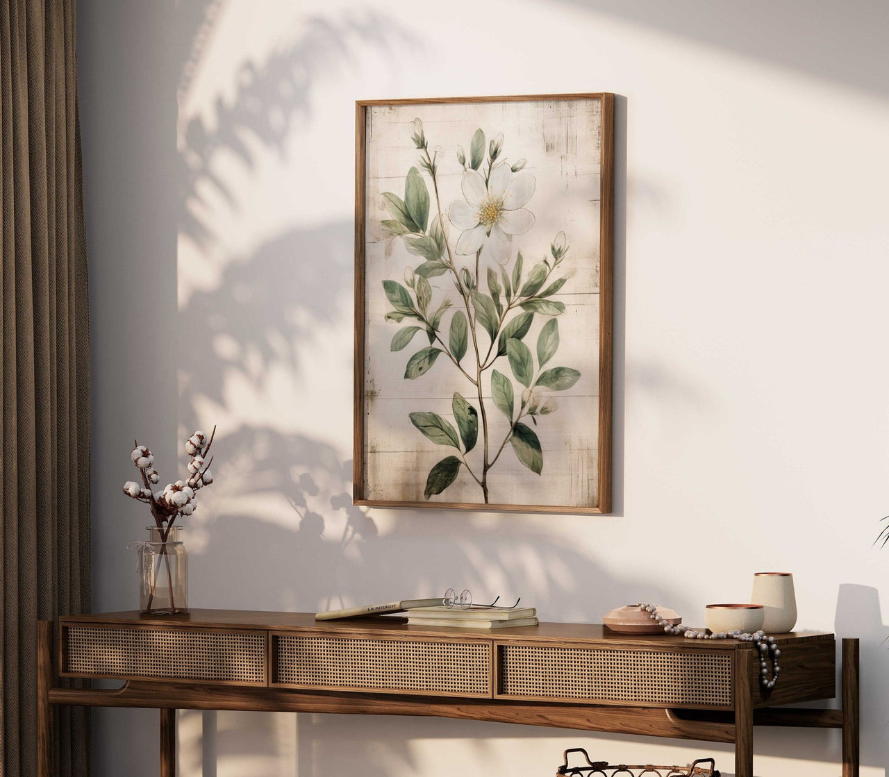 White Flower Wall Art – Floral Kitchen Print