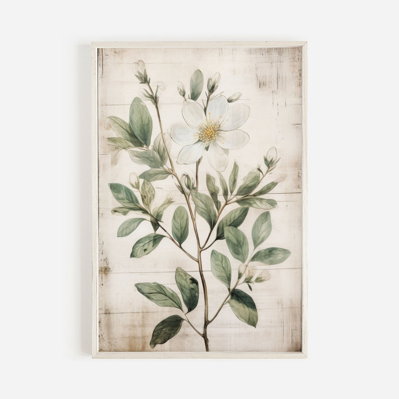 White Flower Wall Art – Floral Kitchen Print