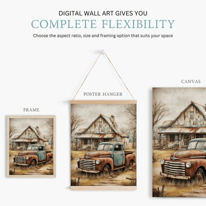 Rustic Home Decor, Vintage Country Cottage & Rusty Car Prints - WildfieldPrints