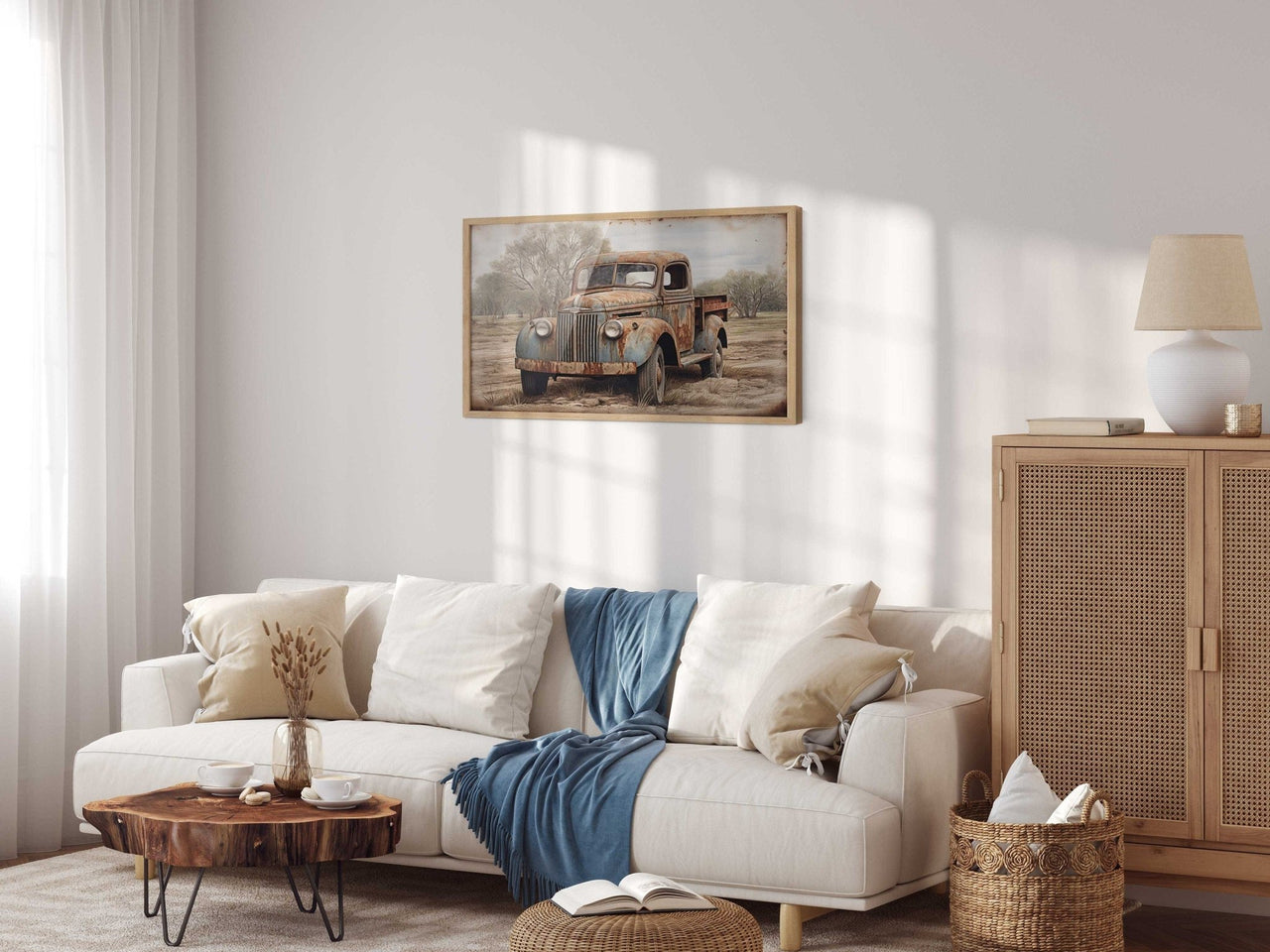 Rusty Pickup Truck Wall Art – Vintage Room Print