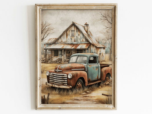 Rustic Home Decor, Vintage Country Cottage & Rusty Car Prints - WildfieldPrints