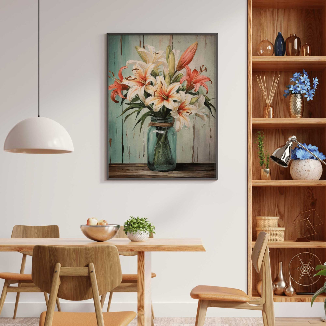 Lily Bouquet Wall Decor – Floral Girls Room Print