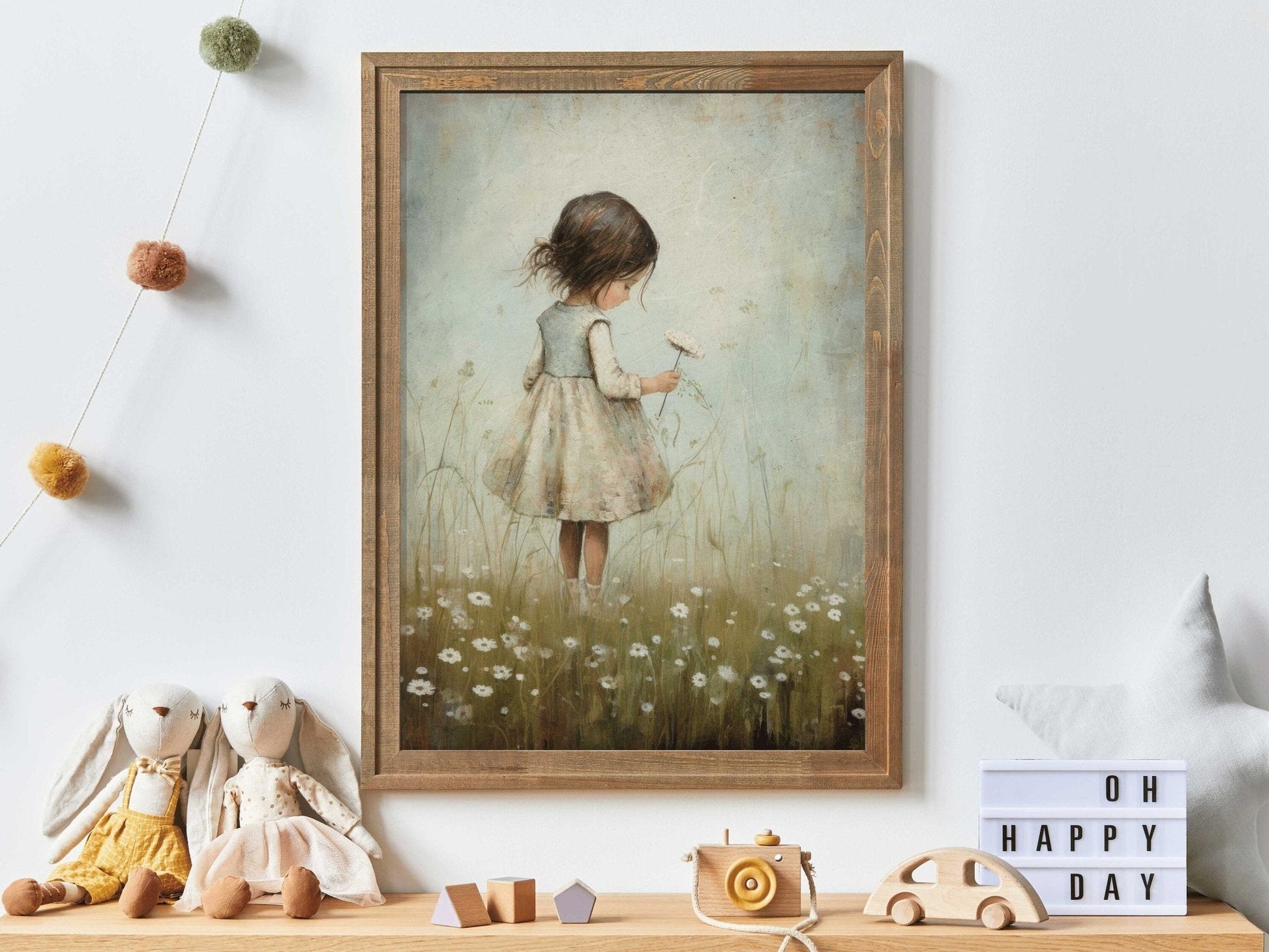 Rustic Nursery Decor, Girly Wall Art, Toddler Room Accent - WildfieldPrints