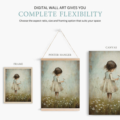 Rustic Nursery Decor, Girly Wall Art, Toddler Room Accent - WildfieldPrints
