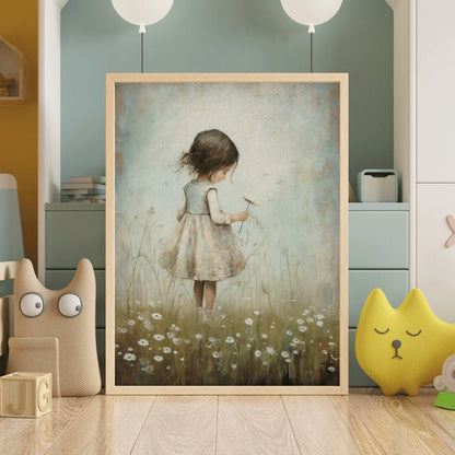Rustic Nursery Decor, Girly Wall Art, Toddler Room Accent - WildfieldPrints
