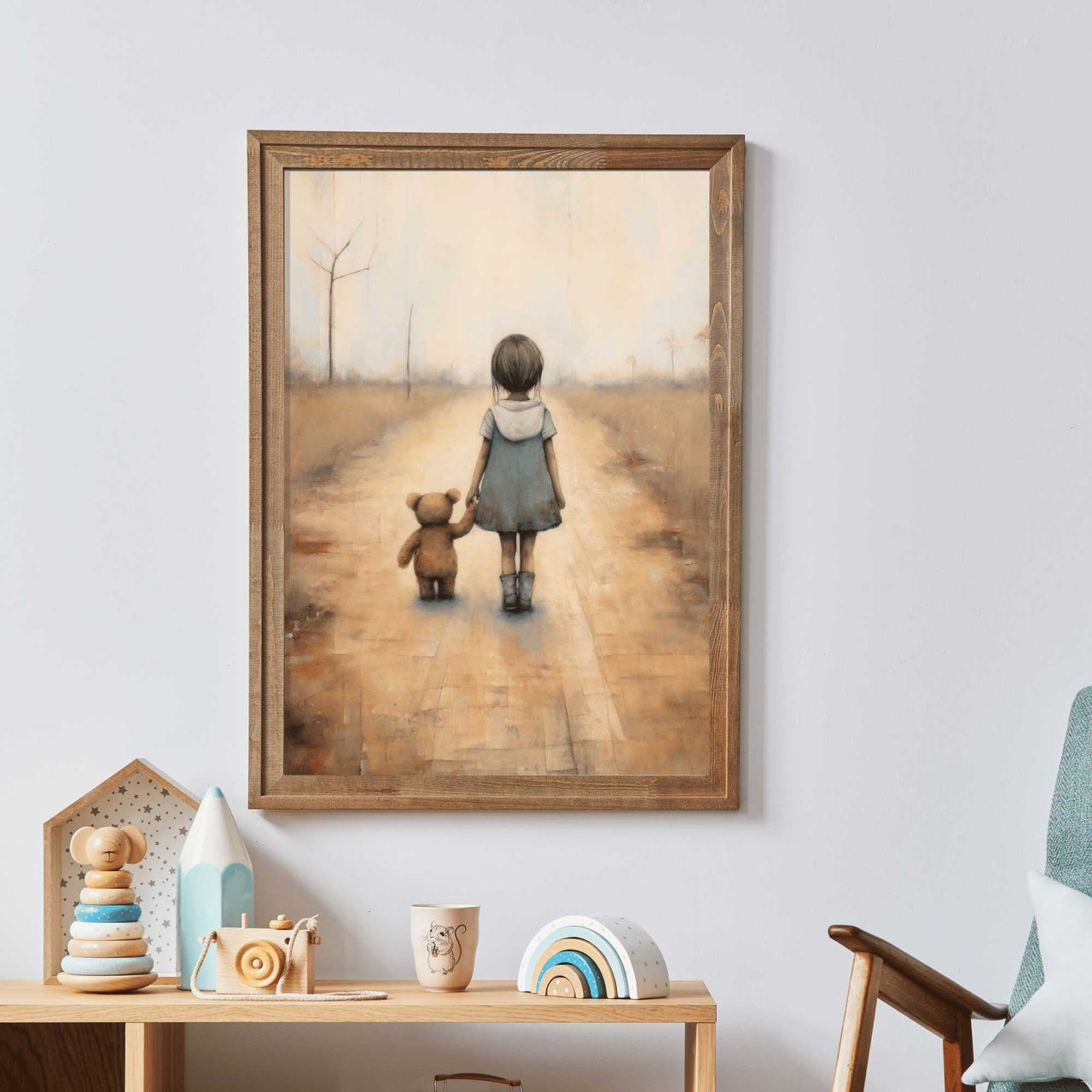 Teddy Bear Wall Art – Animal Girls Room Decor