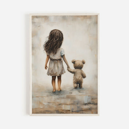 Rustic Nursery Decor, Vintage Best Friends Wall Art, Teddy Bear Print - WildfieldPrints