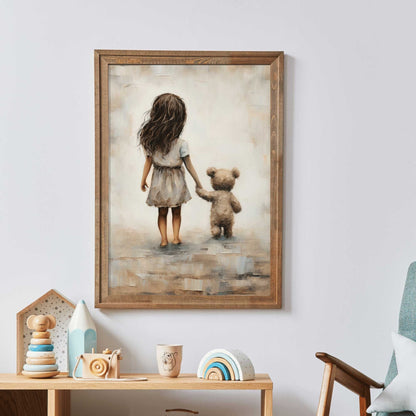 Rustic Nursery Decor, Vintage Best Friends Wall Art, Teddy Bear Print - WildfieldPrints