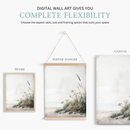Rustic Ocean Canvas, Serene Beach Wall Art, Coastal Home Decor - WildfieldPrints