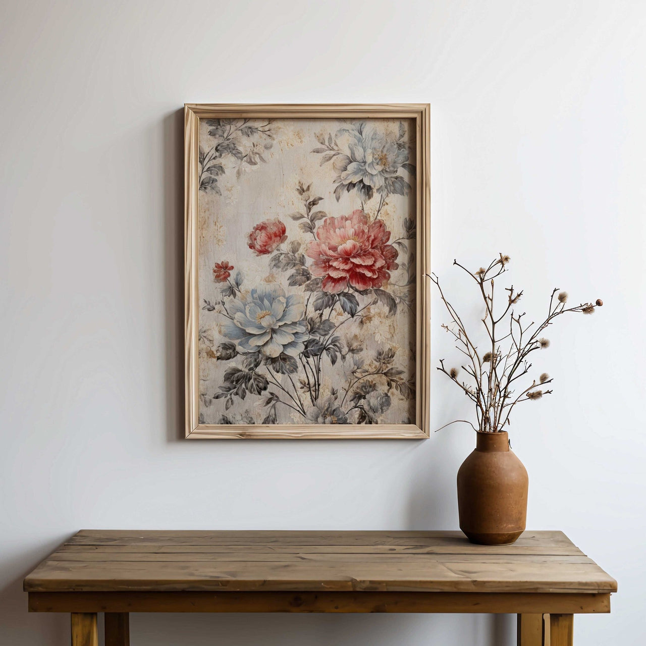 Vintage Rose Wall Art – Floral Bedroom Print