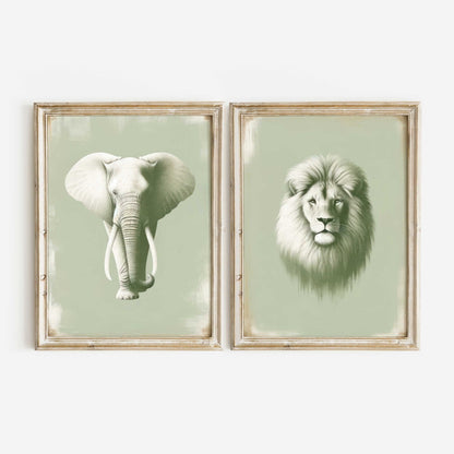Safari Animal Wall Art, Kids Room Decor, Playroom or Bedroom Prints - WildfieldPrints