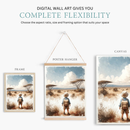 Safari Nursery Prints, Boys Adventure Room Decor, Nature Wall Art - WildfieldPrints