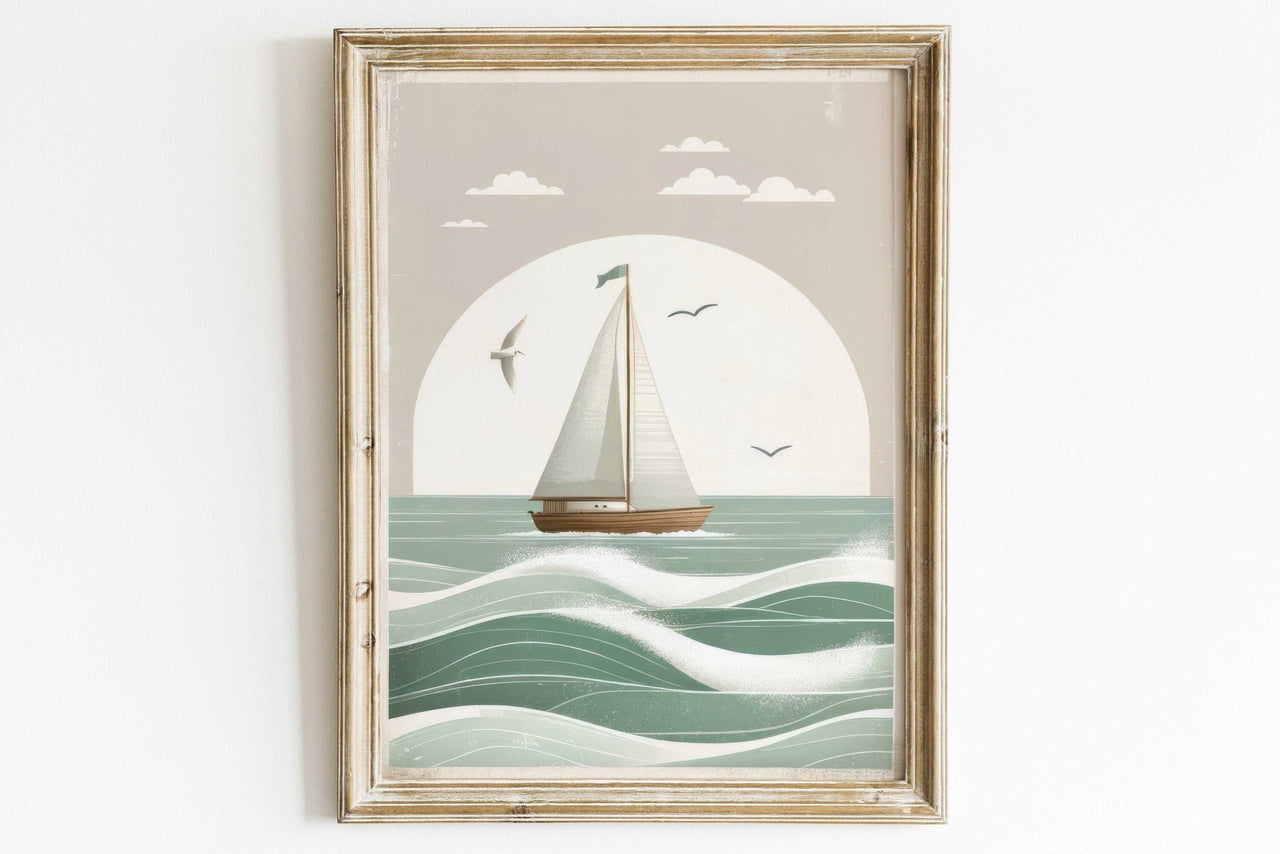 Sailboat Wall Art – Ocean Nursery Print