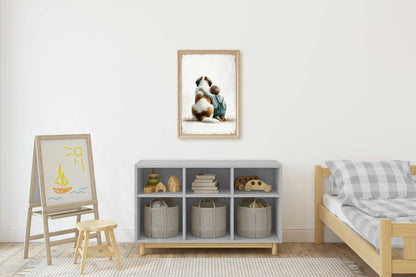 Saint Bernard Dog Print, Nursery Decor for Boys, Cute Canine Artwork - WildfieldPrints