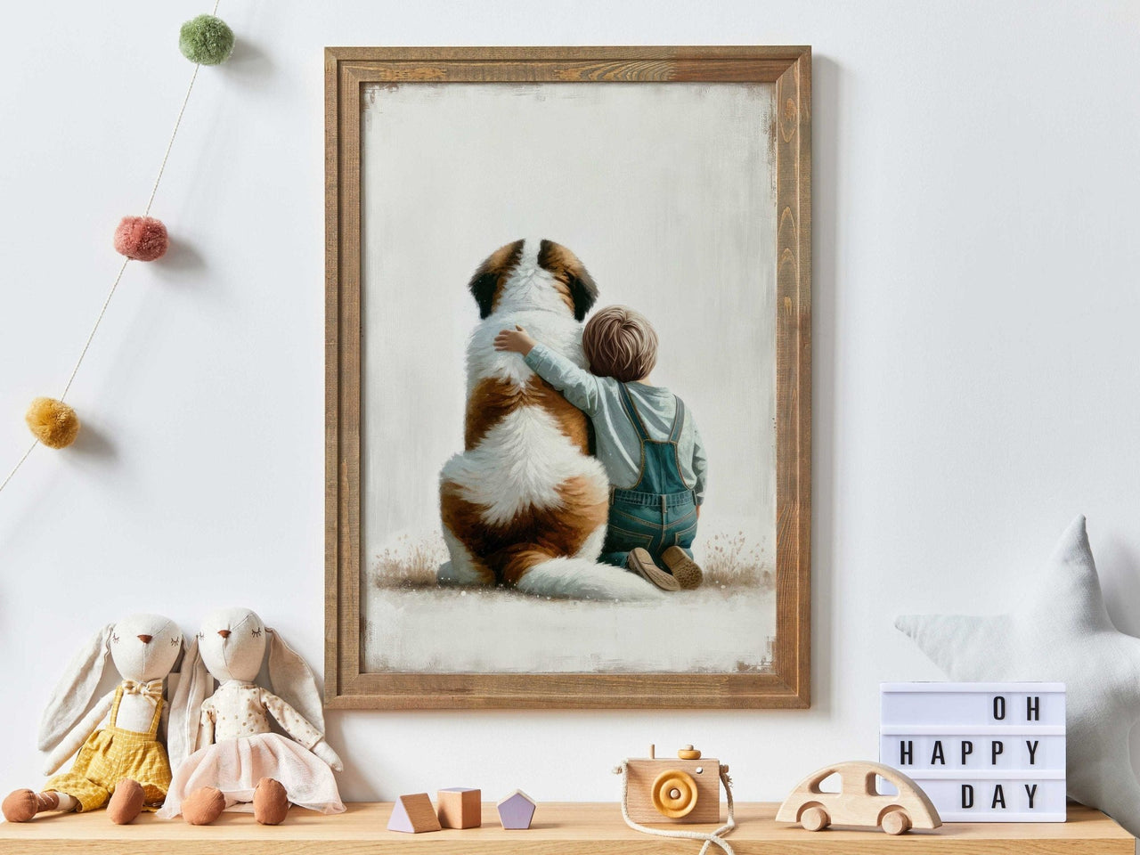 Saint Bernard Print – Canine Boys Room Wall Art