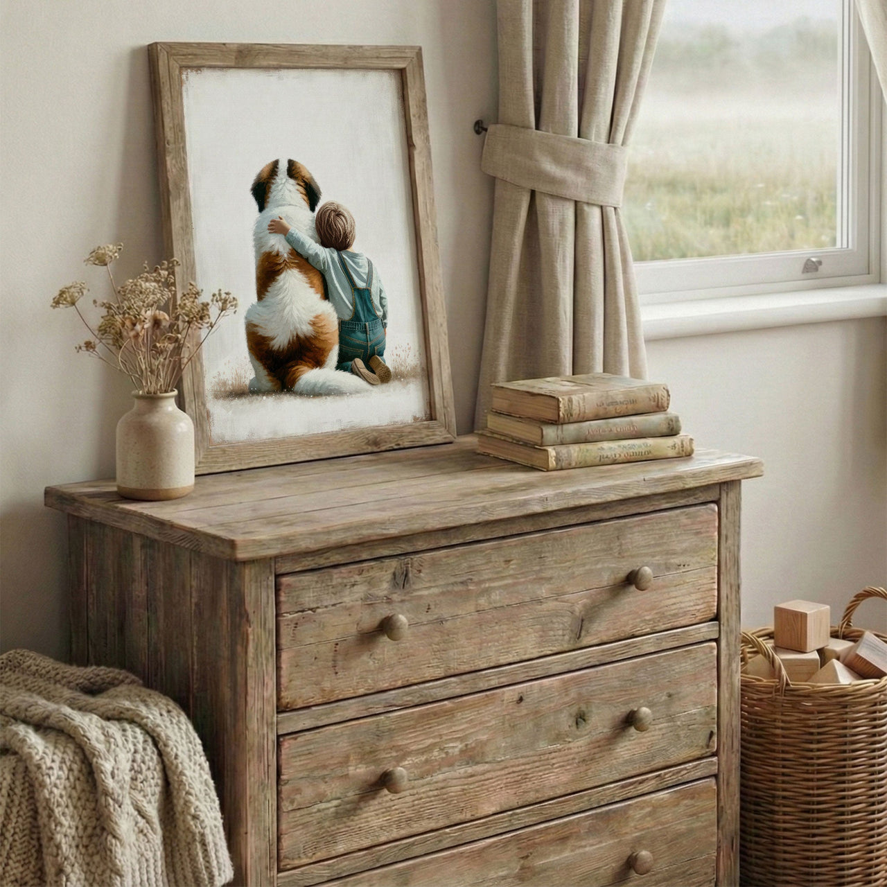 Saint Bernard Print – Canine Boys Room Wall Art
