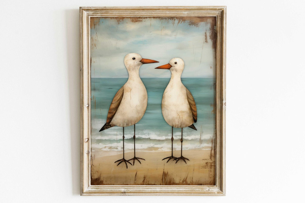 Seagull Wall Art – Coastal Nursery Print