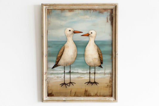 Seagull Art, Coastal Landscape Decor, Nautical Wall Decor - WildfieldPrints