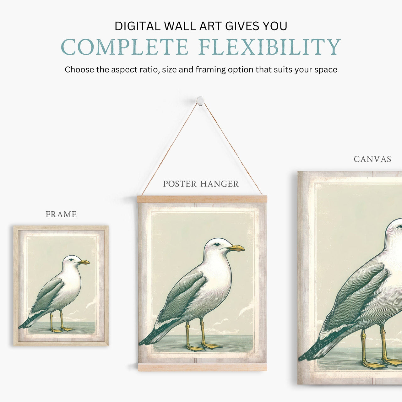 Seagull Print – Coastal Kids Room Wall Decor