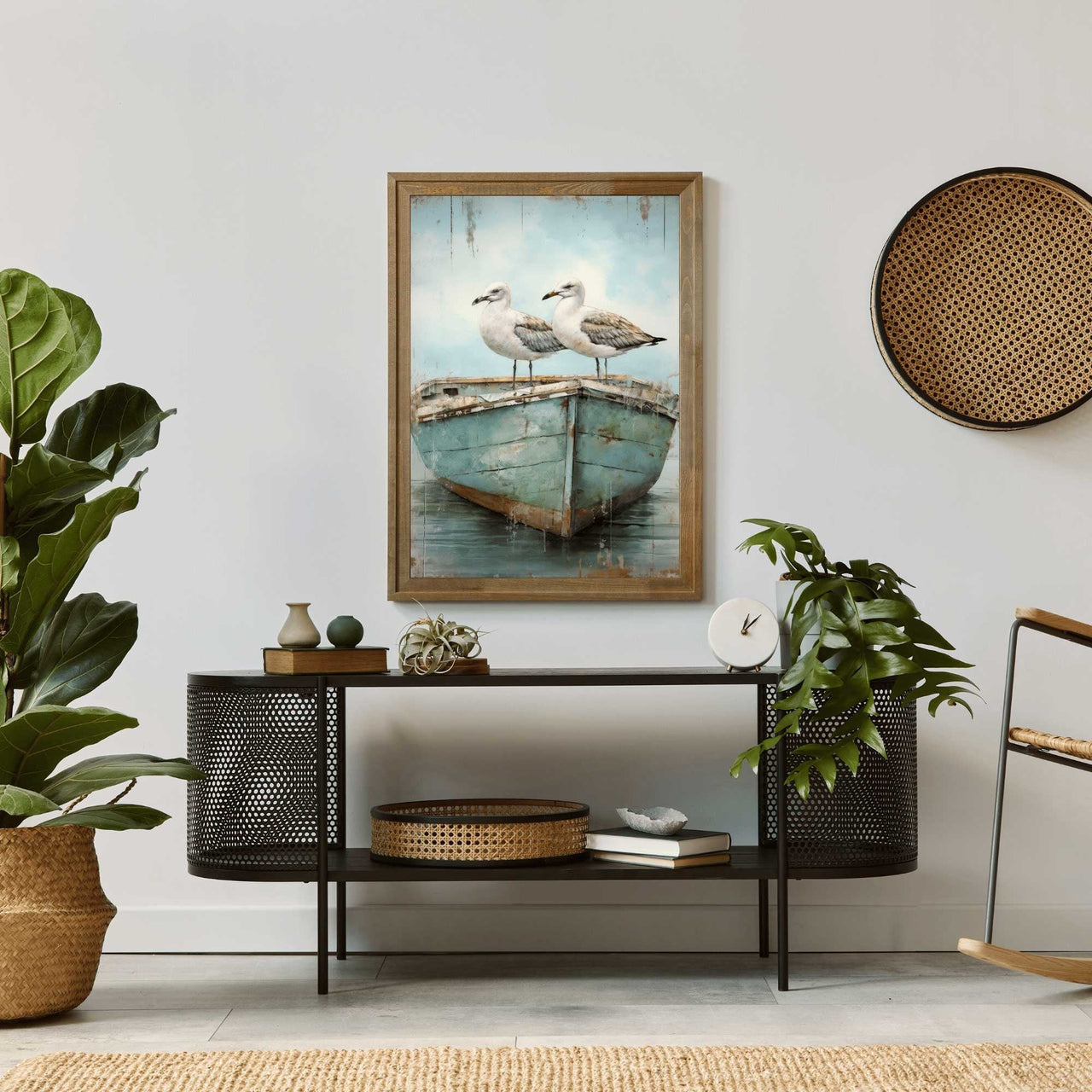 Seagull Wall Art – Coastal Bird Print for Nautical Room