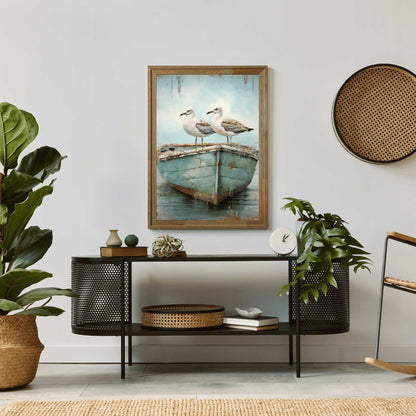 Seagull Wall Art, Coastal Bird Decor, Nautical Home Accent - WildfieldPrints