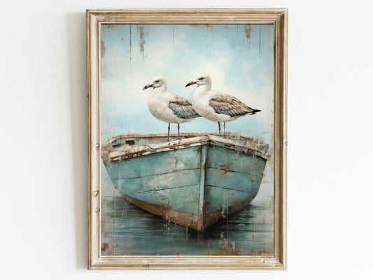 Seagull Wall Art, Coastal Bird Decor, Nautical Home Accent - WildfieldPrints