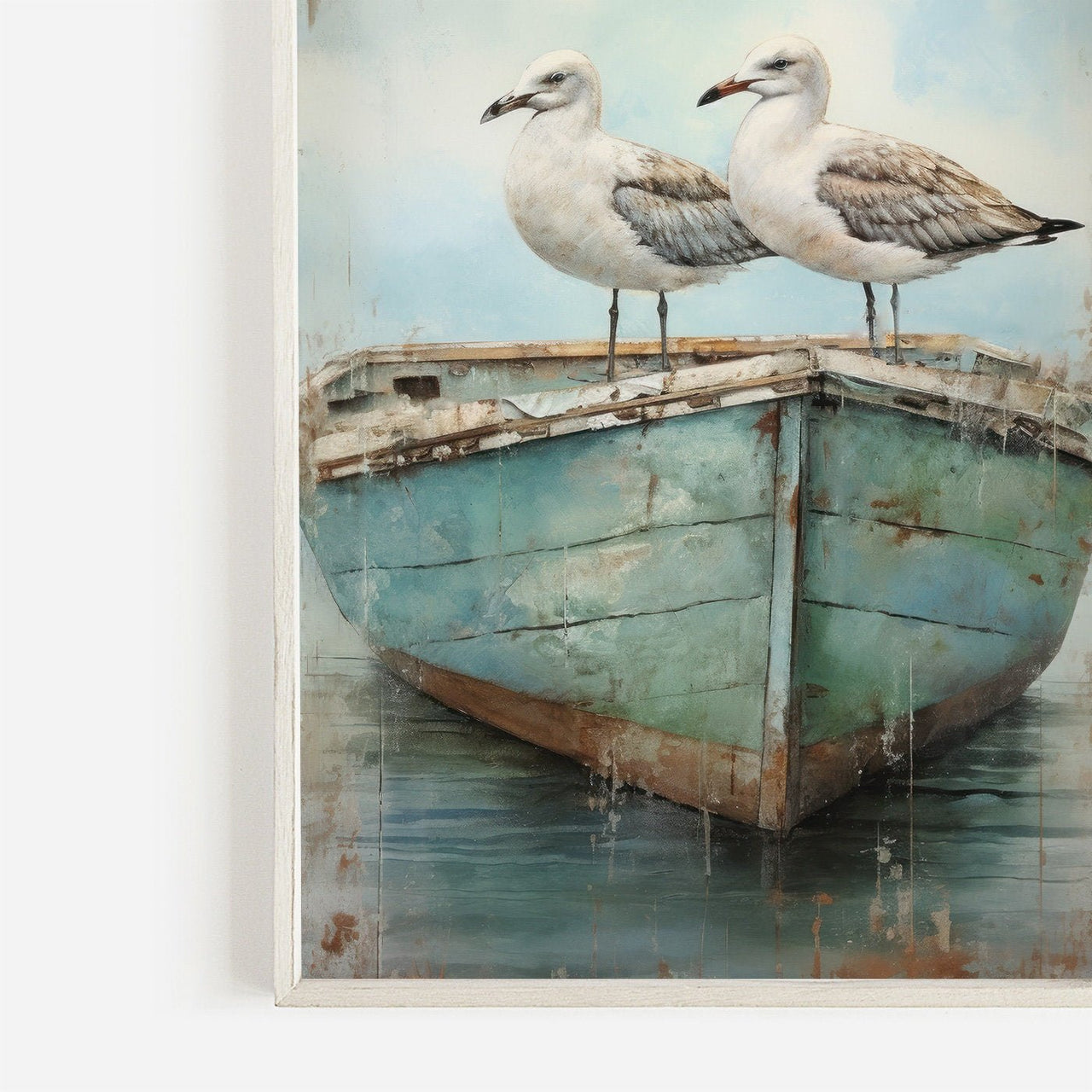 Seagull Wall Art – Coastal Bird Print for Nautical Room