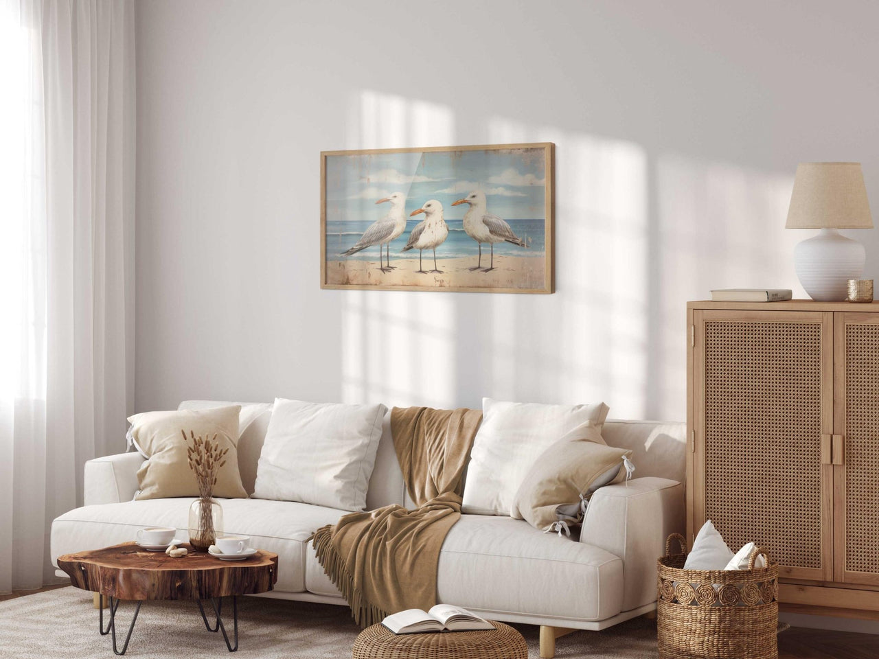 Seagull Wall Art – Coastal Nursery Print