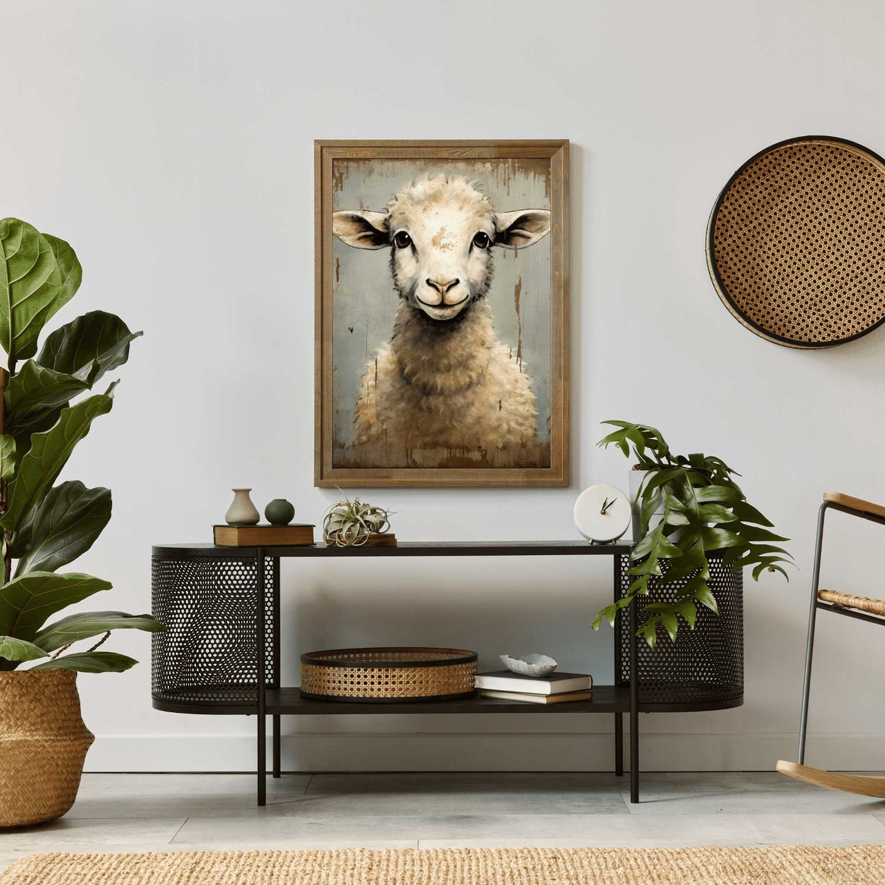 Sheep Wall Art – Farm Living Room Print