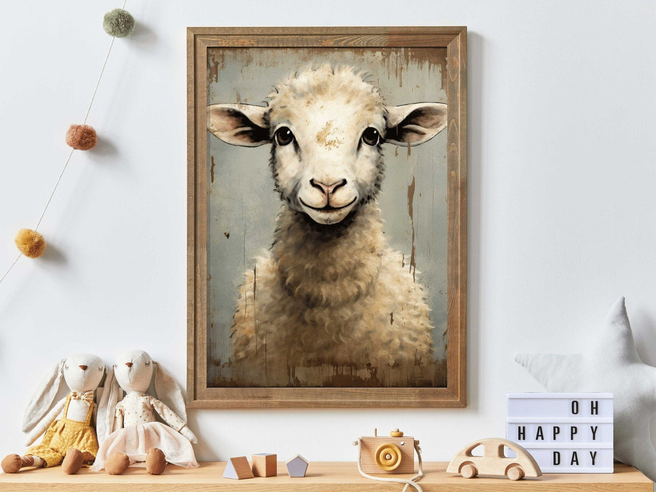 Sheep Wall Art – Farm Living Room Print