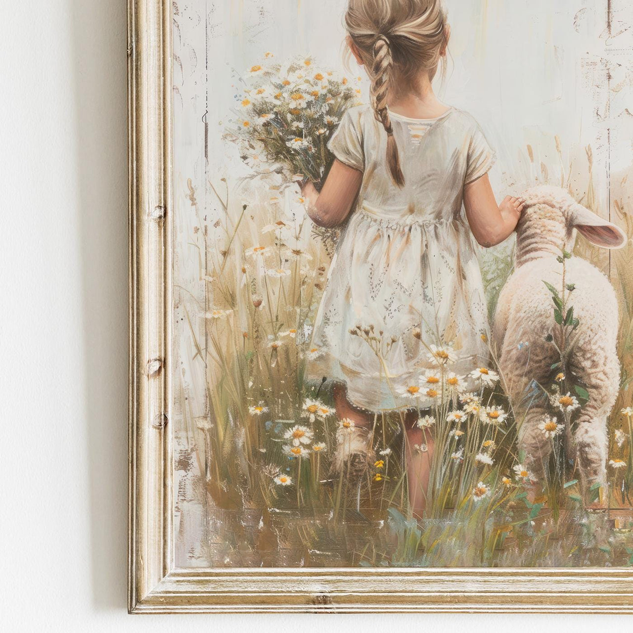 Sheep Wall Art – Farm Nursery Print for Girls Room