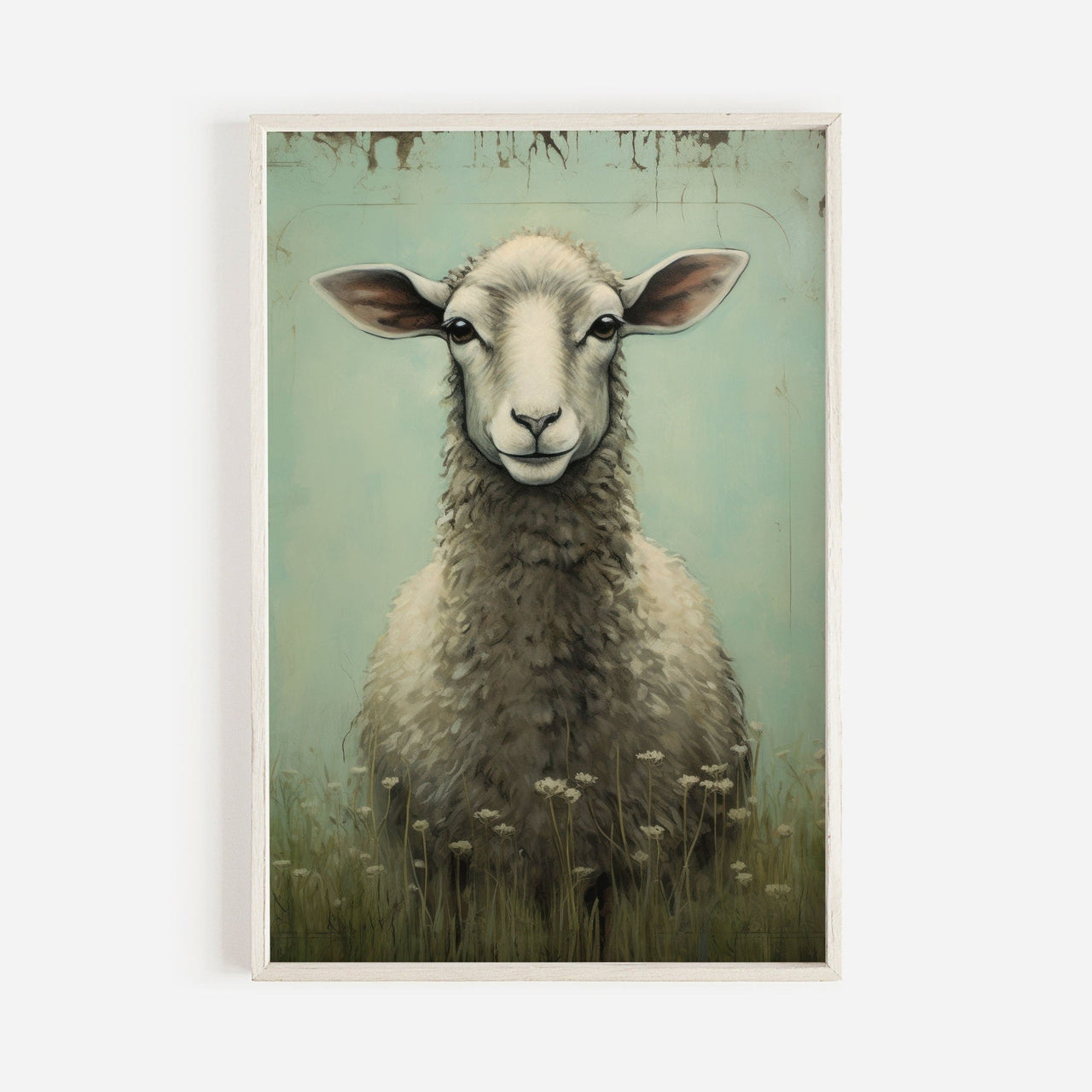 Sheep Wall Art – Farm Living Room Print
