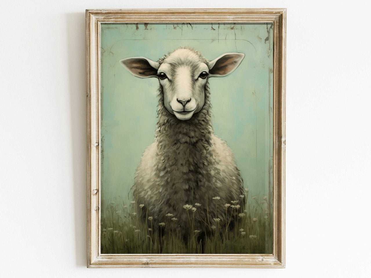 Sheep Wall Art – Farm Living Room Print