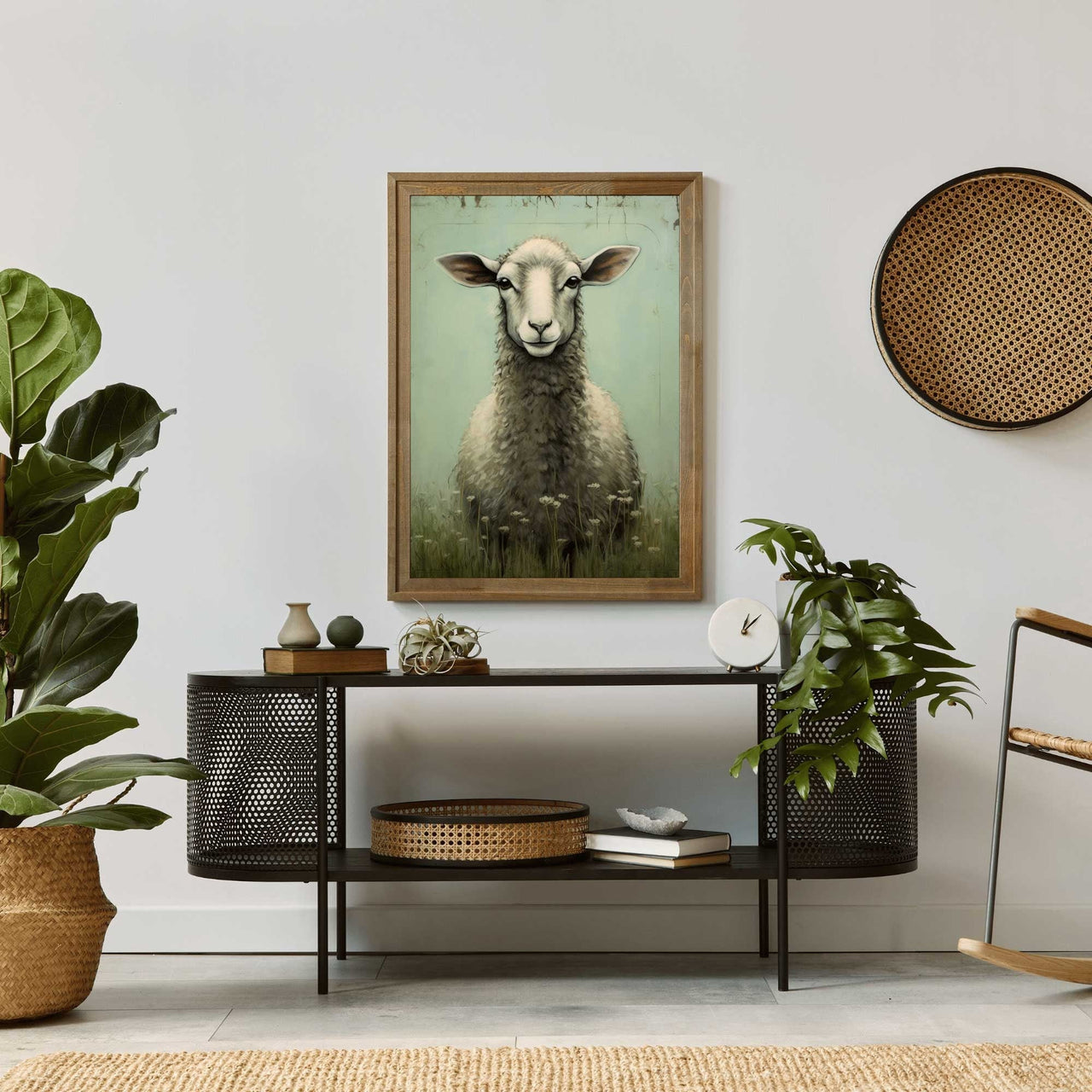 Sheep Wall Art – Farm Living Room Print
