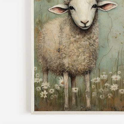 Sheep Wall Art, Vintage Farm Animal Decor, Country Style Home Accent - WildfieldPrints
